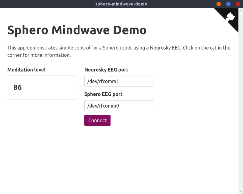 screenshot of demo interface